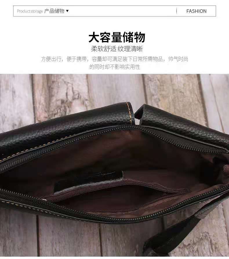 2021spring New Cowhide Casual Waist Bag Men's Messenger Bag Dual-Use Bag 2021spring New Cowhide Casual Waist Bag Men's Messenger Bag Dual-Use Bag