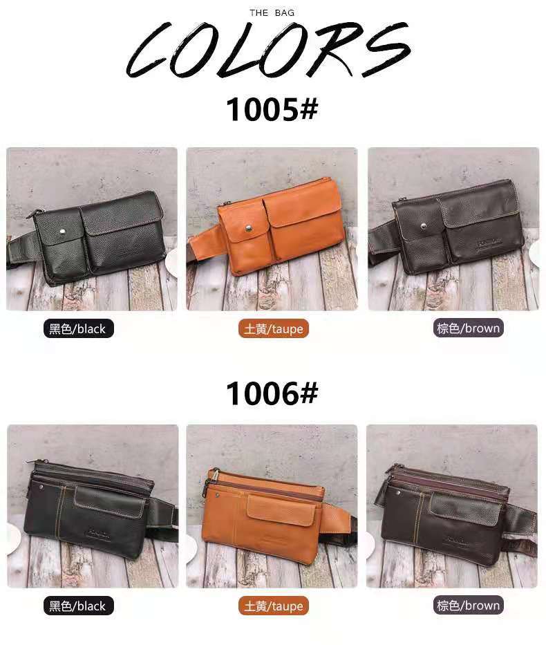 2021spring New Cowhide Casual Waist Bag Men's Messenger Bag Dual-Use Bag 2021spring New Cowhide Casual Waist Bag Men's Messenger Bag Dual-Use Bag