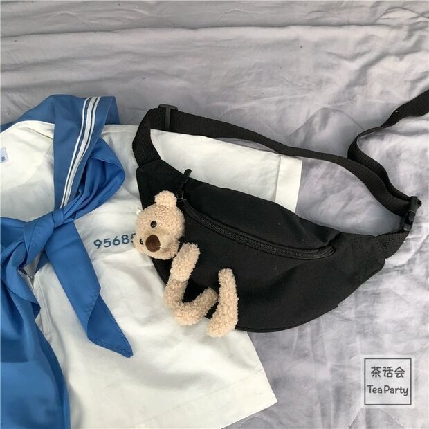 Japanese Style Students All-Matching Ins Crossbody Canvas Chest Bag for Women 2020 New Popular Online Popular Cute Bear Waist Bag Japanese Style Students All-Matching Ins Crossbody Canvas Chest Bag for Women 2020 New Popular Online Popular Cute Bear Waist Bag