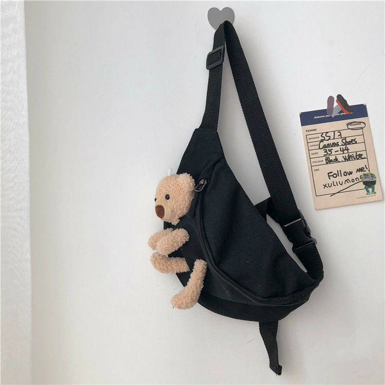 Japanese Style Students All-Matching Ins Crossbody Canvas Chest Bag for Women 2020 New Popular Online Popular Cute Bear Waist Bag Japanese Style Students All-Matching Ins Crossbody Canvas Chest Bag for Women 2020 New Popular Online Popular Cute Bear Waist Bag