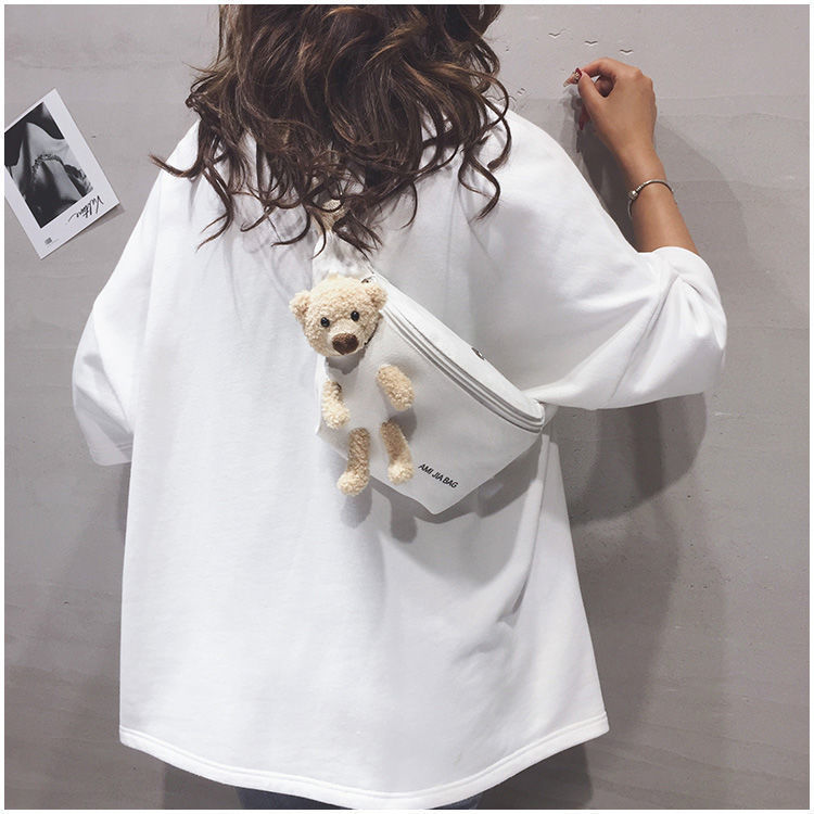 Japanese Style Students All-Matching Ins Crossbody Canvas Chest Bag for Women 2020 New Popular Online Popular Cute Bear Waist Bag Japanese Style Students All-Matching Ins Crossbody Canvas Chest Bag for Women 2020 New Popular Online Popular Cute Bear Waist Bag