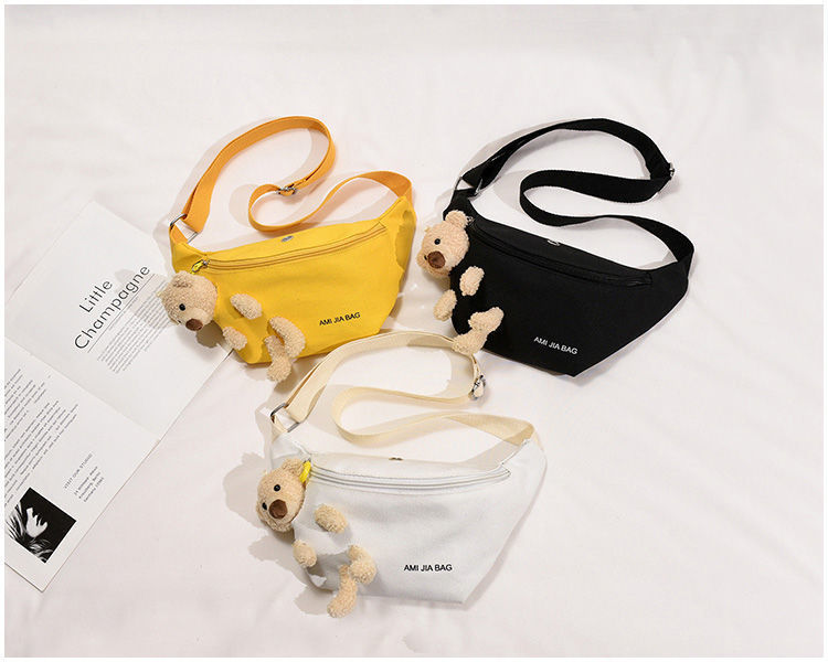 Japanese Style Students All-Matching Ins Crossbody Canvas Chest Bag for Women 2020 New Popular Online Popular Cute Bear Waist Bag Japanese Style Students All-Matching Ins Crossbody Canvas Chest Bag for Women 2020 New Popular Online Popular Cute Bear Waist Bag