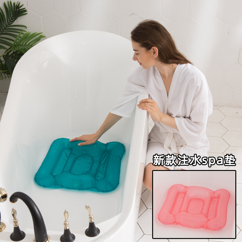 In Stock Wholesale Adult Spa Inflatable Cushion Chair Backrest with Suction Cup Beauty Hip Pad Hot Spring Massage Inflatable Mattress