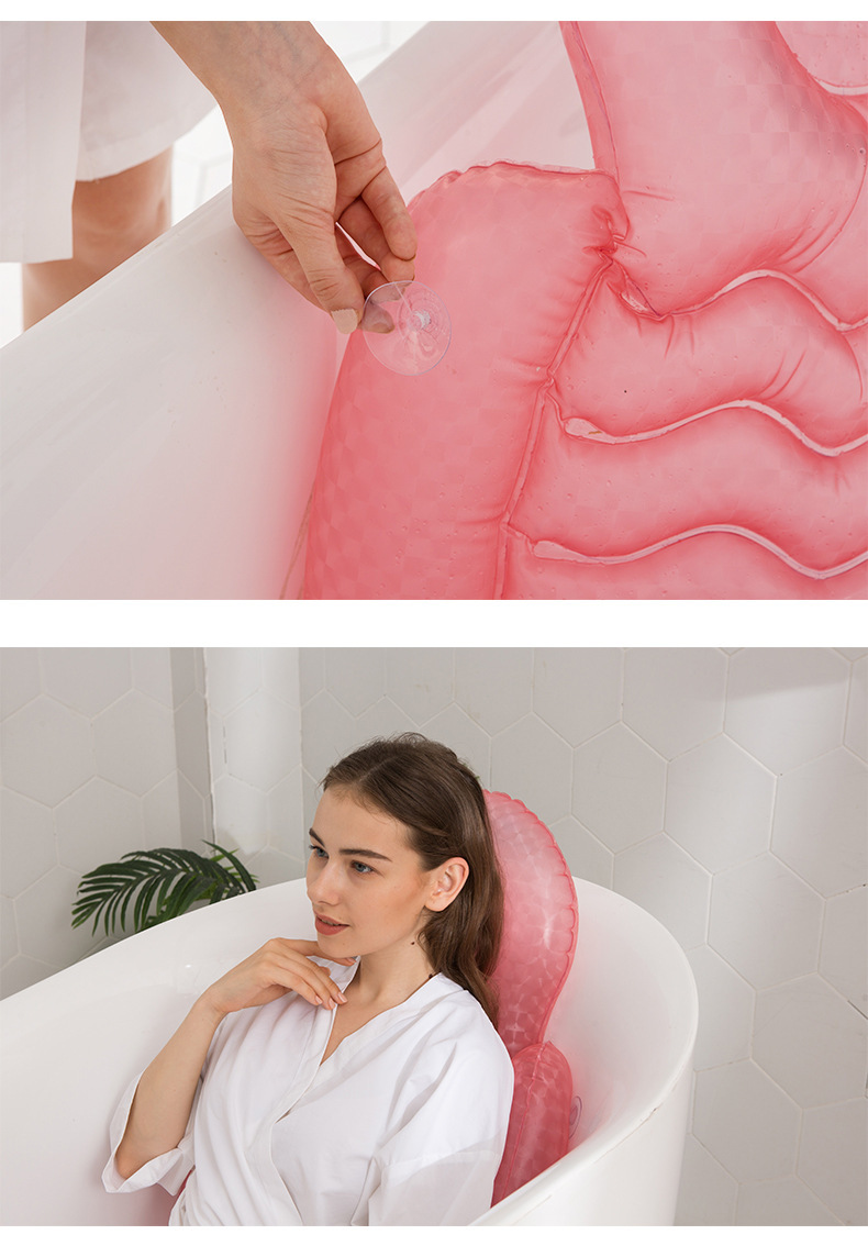In Stock Wholesale Adult Spa Inflatable Cushion Chair Backrest with Suction Cup Beauty Hip Pad Hot Spring Massage Inflatable Mattress