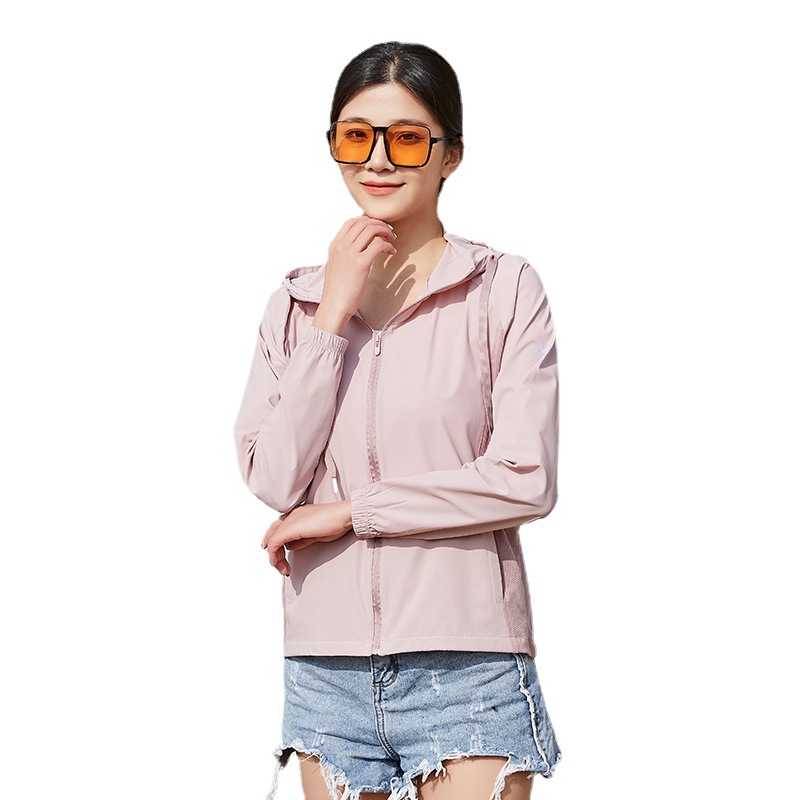 2022 Spring and Summer New Sports Outdoor Ice Silk Sun Protection Clothing Men&#039;s Women&#039;s Hoodie Zipper Couple UV-Proof Fitness Jacket