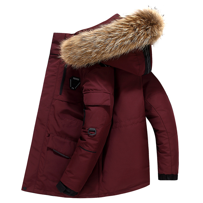 Down Jacket Men&#039;s Mid-Length Korean-Style Running Men&#039;s Couple Men&#039;s and Women&#039;s Same Thickened Warm Work Clothing Outdoor Cold Protective Clothing Coat