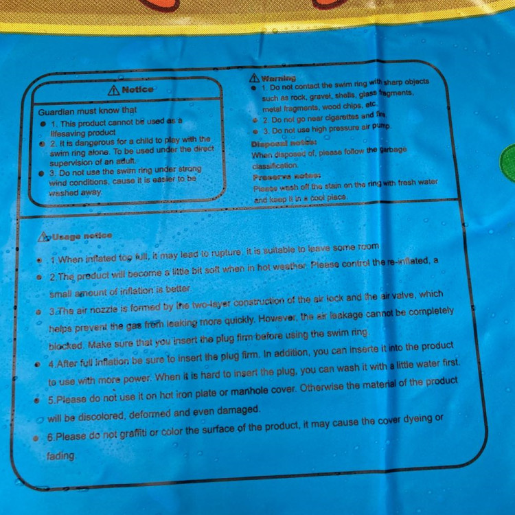 Currently Available PVC Inflatable Outdoor Spray Pad Children Splash Water Circle Inflatable Toys Spray Ball Spray Pad
