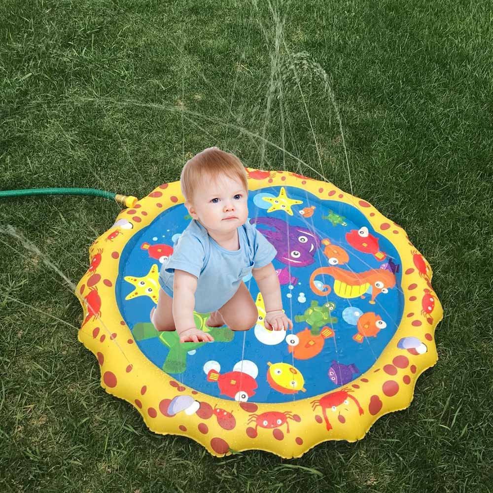 Currently Available PVC Inflatable Outdoor Spray Pad Children Splash Water Circle Inflatable Toys Spray Ball Spray Pad