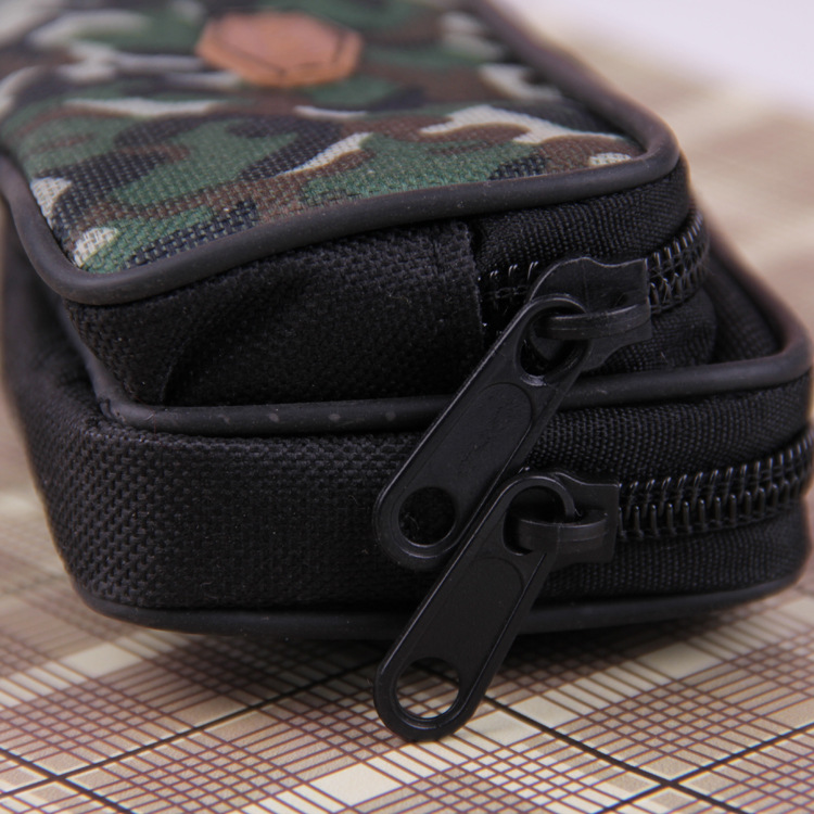 Low Price Promotion Small Size 2 Two Yuan Waist Bag Double Pull Coin Purse Men&#039;s Wallet Mobile Phone Bag Hot Sale