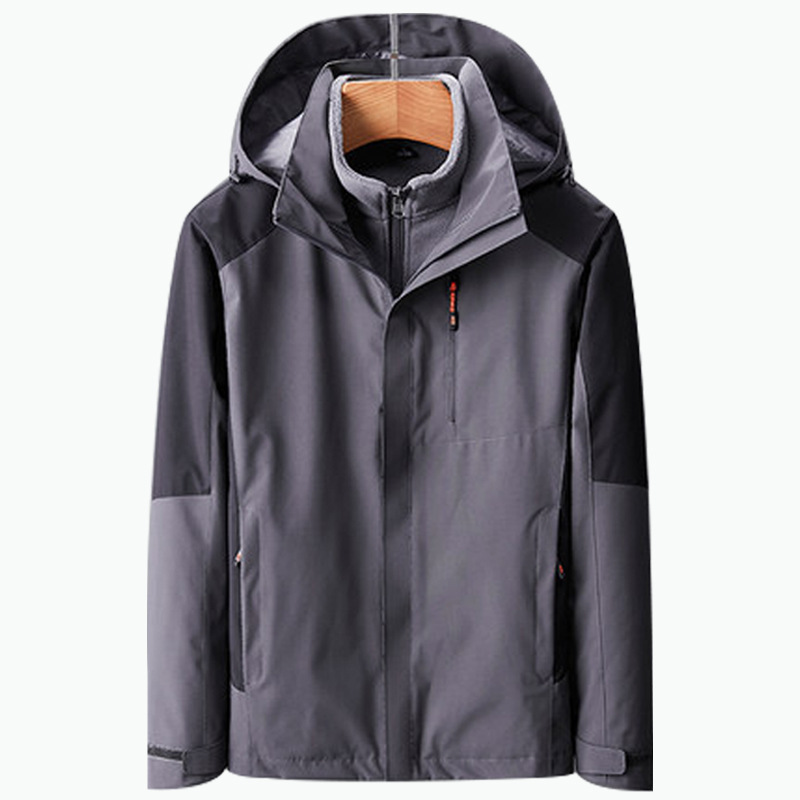 Three-in-One Men&#039;s Jacket Two-Piece Set Outdoor Mountaineering Clothing Couple Warm Coat Women&#039;s Group Embroidery Logo