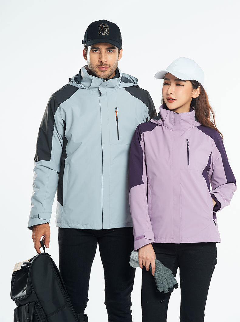 Three-in-One Men's Jacket Two-Piece Set Outdoor Mountaineering Clothing Couple Warm Coat Women's Group Embroidery Logo Three-in-One Men's Jacket Two-Piece Set Outdoor Mountaineering Clothing Couple Warm Coat Women's Group Embroidery Logo
