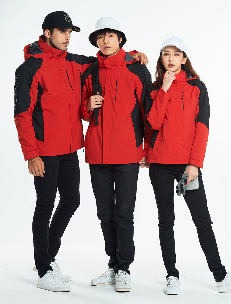 Three-in-One Men's Jacket Two-Piece Set Outdoor Mountaineering Clothing Couple Warm Coat Women's Group Embroidery Logo Three-in-One Men's Jacket Two-Piece Set Outdoor Mountaineering Clothing Couple Warm Coat Women's Group Embroidery Logo