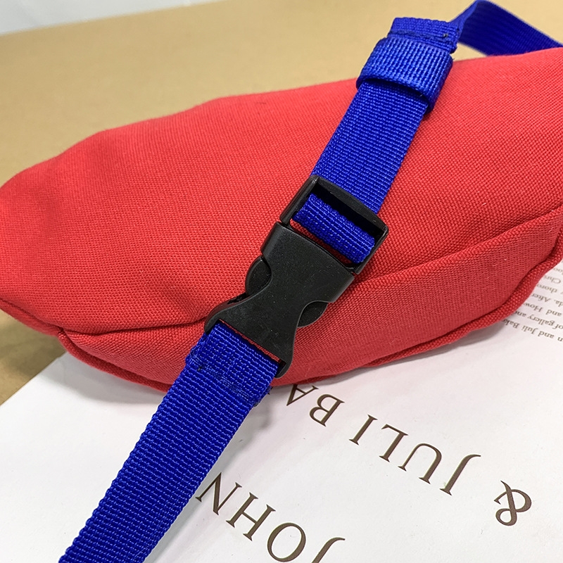 2021 Cartoon Korean Children&#039;s Chest Pack Canvas Embroidered Baby Crossbody Bag Shark Children&#039;s Smiley Waist Bag