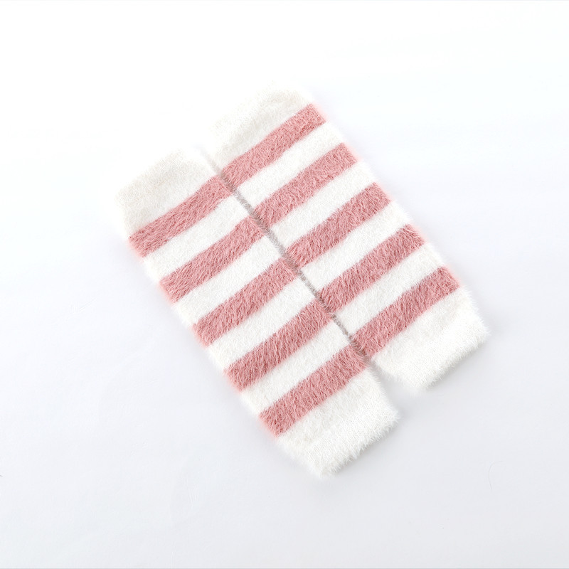 Autumn and Winter Baby Kneecap Leg Guard Baby Thickened Imitation Mink Warm Crawling Loose Striped Long Socks Autumn and Winter Baby Kneecap Leg Guard Baby Thickened Imitation Mink Warm Crawling Loose Striped Long Socks
