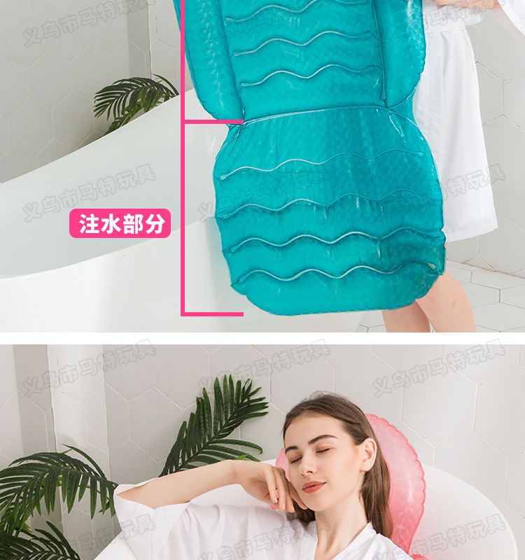 New Cross-Border Inflatable Spa Cushion Bathtub Butt Flap Backrest Sucker Beauty Hip Pad Chair Cushion Water Injection
