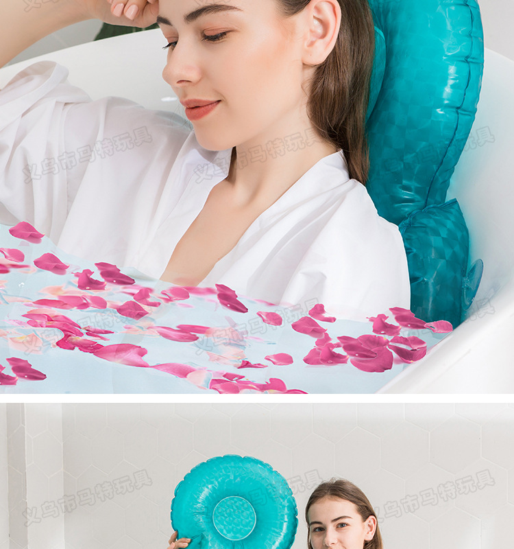 New Cross-Border Inflatable Spa Cushion Bathtub Butt Flap Backrest Sucker Beauty Hip Pad Chair Cushion Water Injection
