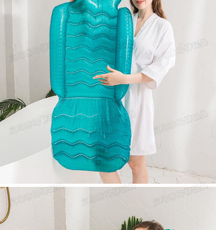 New Cross-Border Inflatable Spa Cushion Bathtub Butt Flap Backrest Sucker Beauty Hip Pad Chair Cushion Water Injection