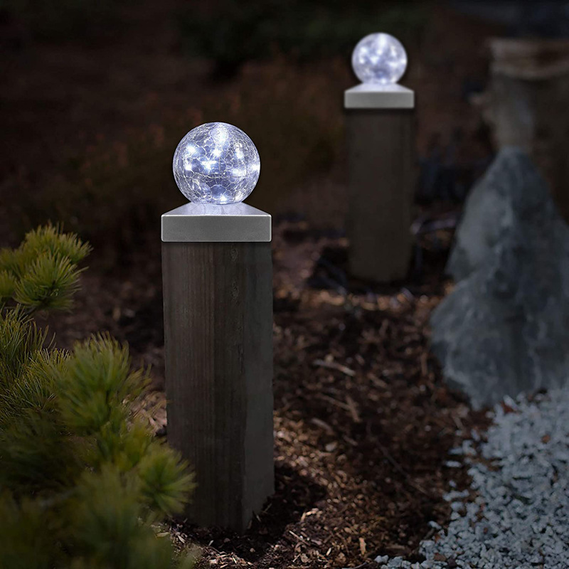 Outdoor Solar Pillar Lamp Wall Lamp Wooden Pillar Lamp Courtyard Pillar Cap Lamp Waterproof Solar Fence Lamp