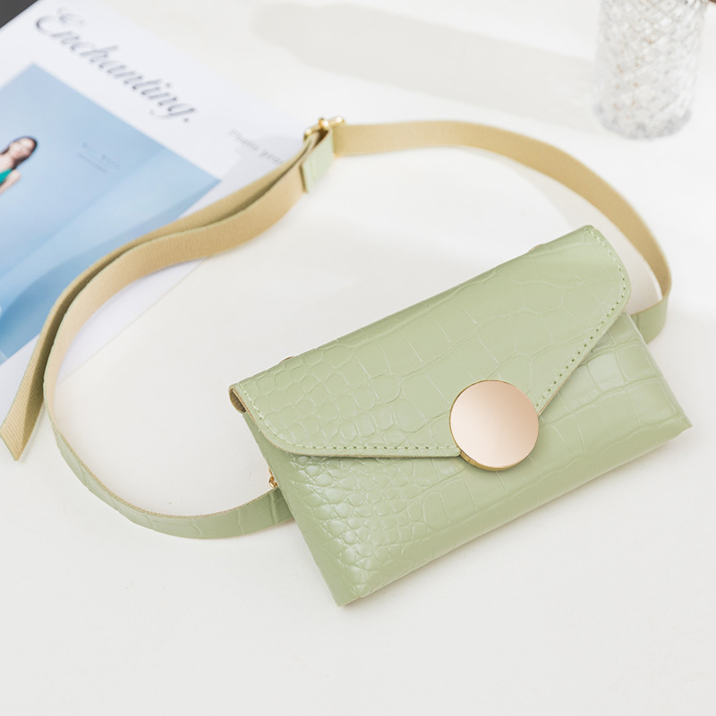 Women Bag2021 New Women&#039;s Waist Bag Fashion Trend Chain Shoulder Bag Stone Pattern Crossbody Pu Mini Pack
