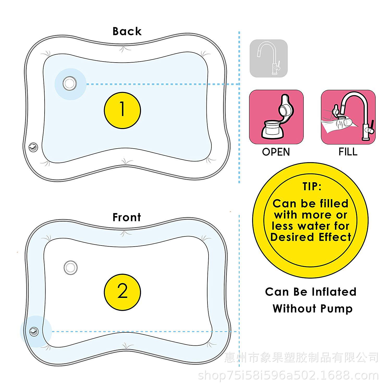 Cross-Border New Inflatable Baby Pat Water Pad Children&#039;s Early Childhood Educational Toys Environmentally Friendly PVC Currently Available