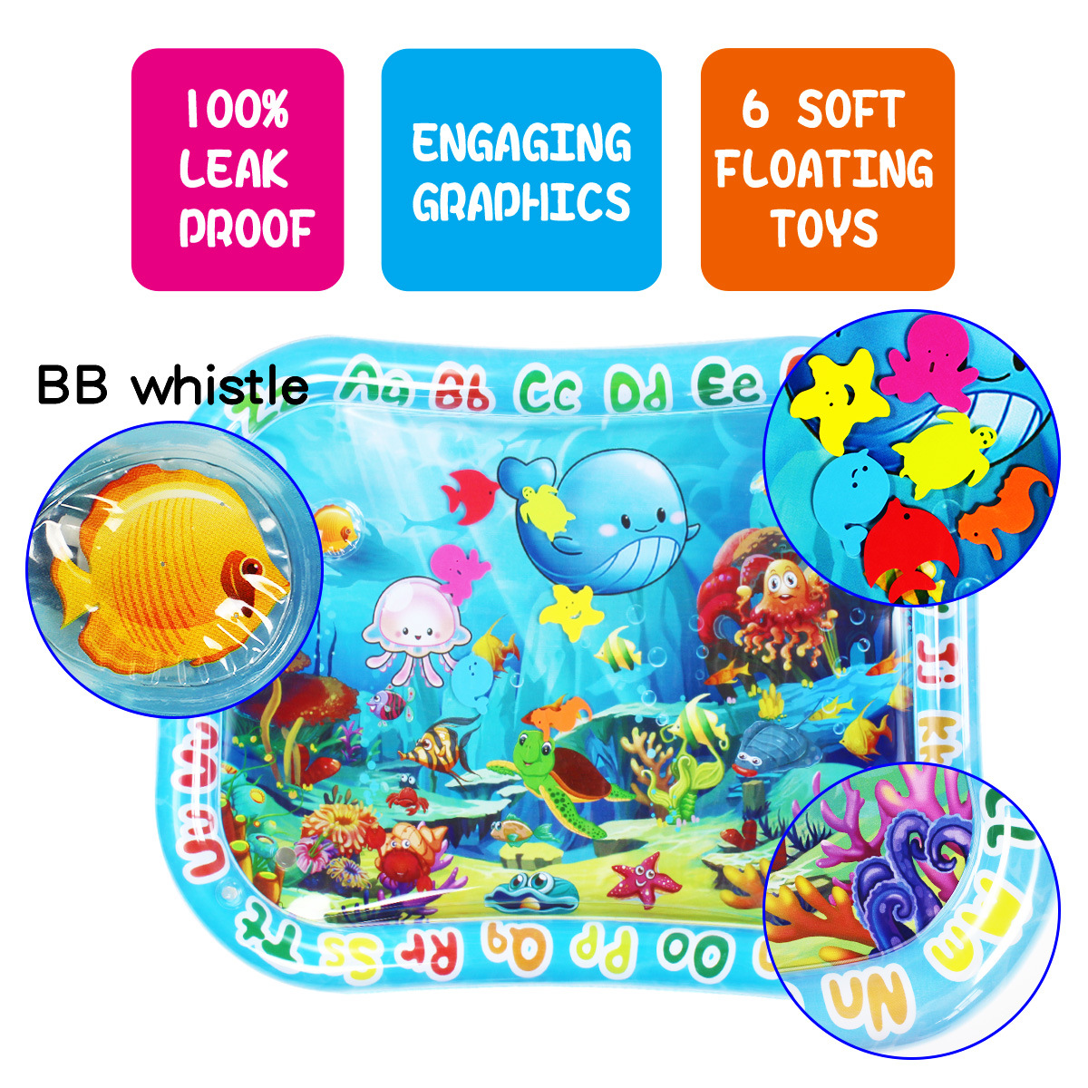 Baby Ice Pad Inflatable Water Cushion Marine Life Pat Water Cushion Inflatable Jellyfish Pat Turtle Pat Water Cushion