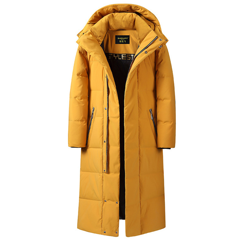 Overknee Long Duck down down Jacket Custom Printed Logo Art Exam National Team Coat Outdoor Cold-Proof Overalls Printing