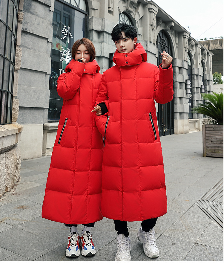 Overknee Long Duck down down Jacket Custom Printed Logo Art Exam National Team Coat Outdoor Cold-Proof Overalls Printing Overknee Long Duck down down Jacket Custom Printed Logo Art Exam National Team Coat Outdoor Cold-Proof Overalls Printing