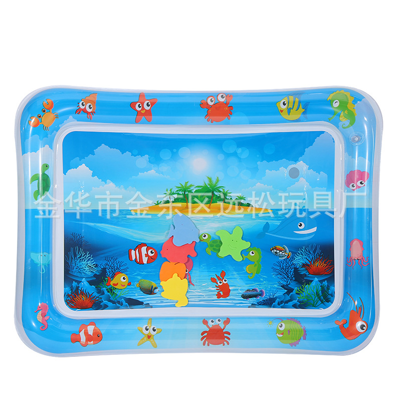 Children&#039;s Inflatable Racket Pad Baby Racket Water Cushion PVC Ocean Fish Water Cushion Parent-Child Interaction Toys Racket Pad
