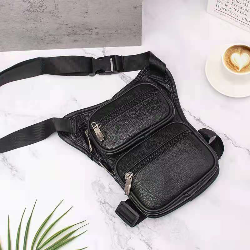 Factory Direct Sales 2021new Men&#039;s Crossbody Bag Casual Cowhide Waist Bag Multi-Functional Leg Bag Best-Selling