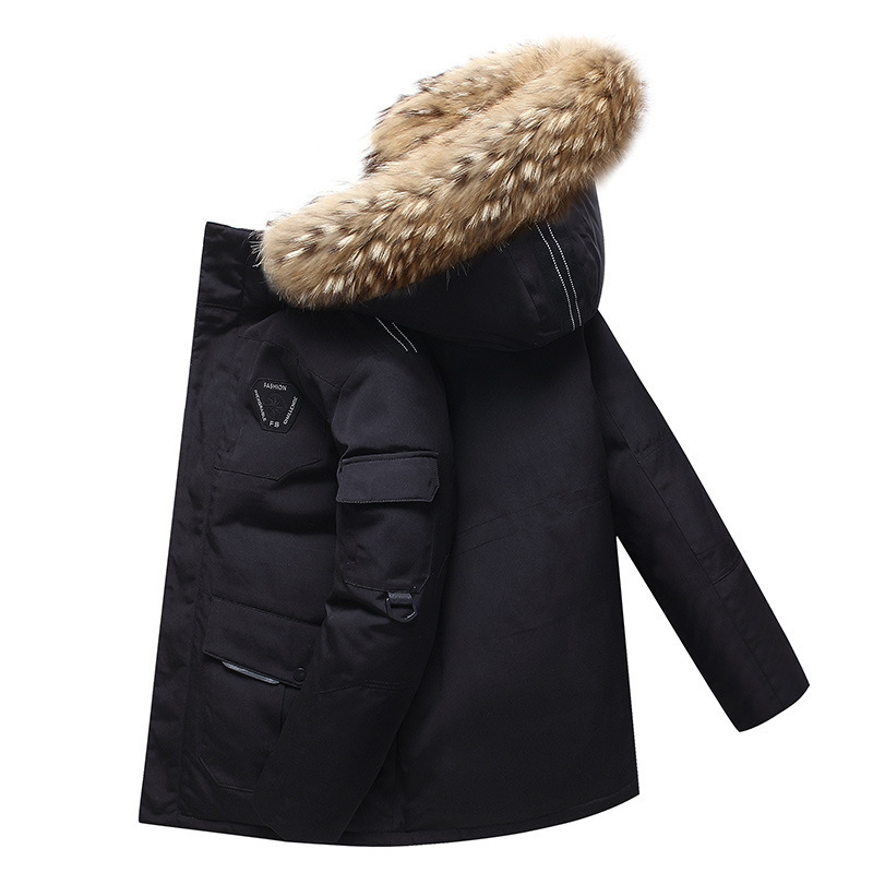 Running Man Same Style down Jacket Men&#039;s 2021 New Korean Style Work Clothes Outdoor Hooded Thickened Parka Men&#039;s Coat Fashion