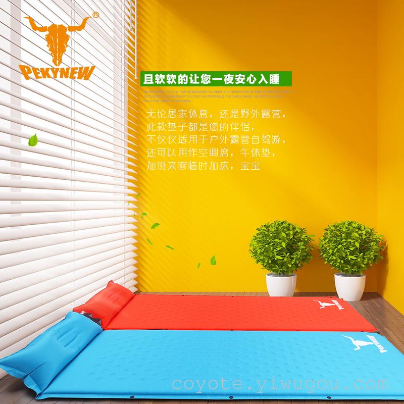 Inflatable pillow cushion pad with automatic single stitching blowing air pillow free ultra portable durable outdoor mat