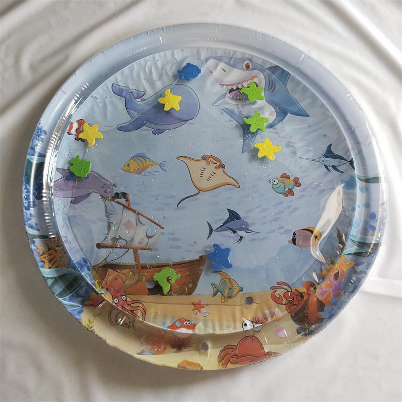 PVC Summer Cool Inflatable Water Cushion Baby Ice Pad Inflatable Toy Pai Pai Le Water Cushion Marine Life Pat Mat