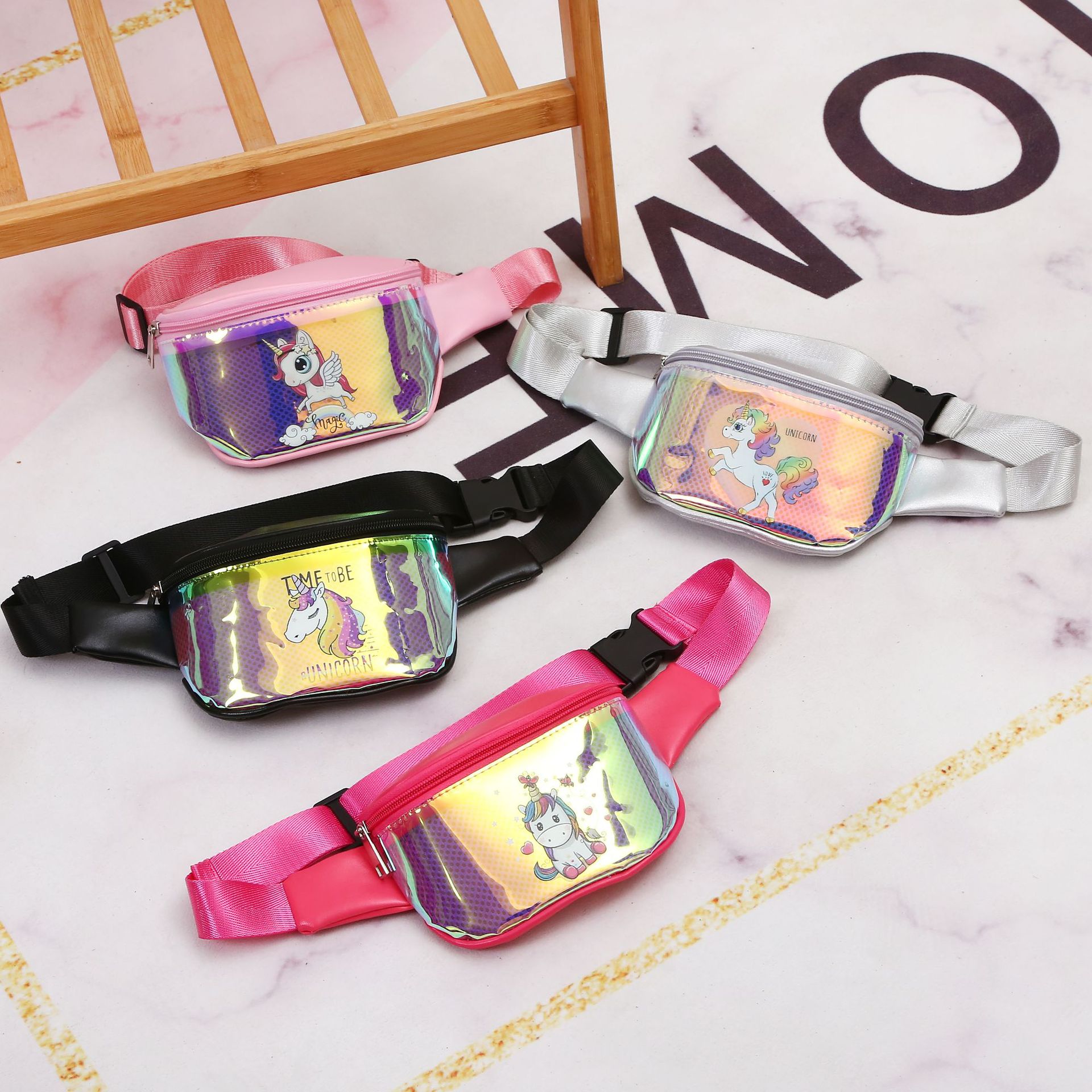 2021 Cross-Border Unicorn Waist Bag Cartoon Cute TPU Sports Chest Bag Children's Laser Crossbody Bag 2021 Cross-Border Unicorn Waist Bag Cartoon Cute TPU Sports Chest Bag Children's Laser Crossbody Bag