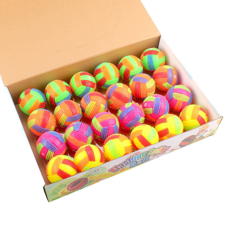 New Luminous Volleyball Elastic Ball Massage Ball Luminous Volleyball with Whistle Acanthosphere Luminous Stall Supply Wholesale
