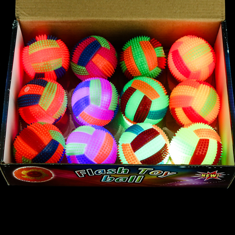 New Luminous Volleyball Elastic Ball Massage Ball Luminous Volleyball with Whistle Acanthosphere Luminous Stall Supply Wholesale New Luminous Volleyball Elastic Ball Massage Ball Luminous Volleyball with Whistle Acanthosphere Luminous Stall Supply Wholesale