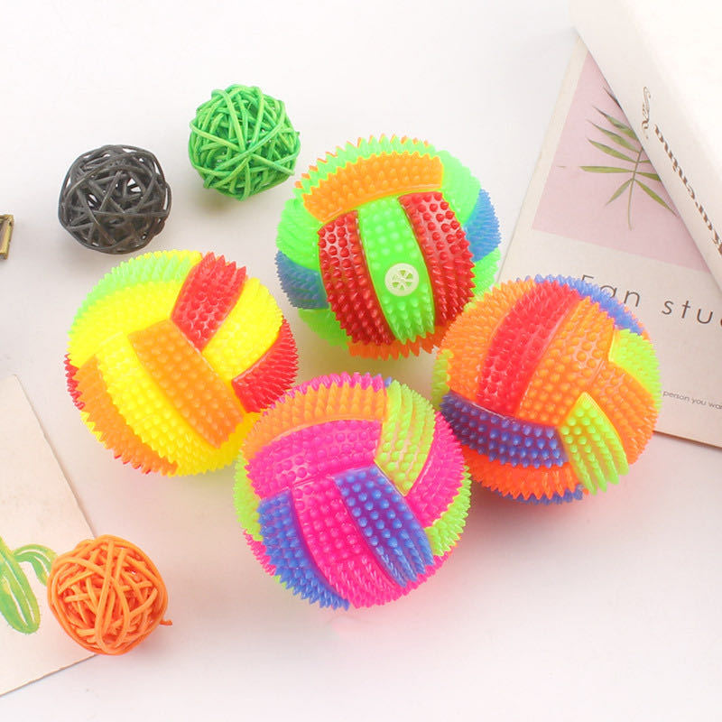 New Luminous Volleyball Elastic Ball Massage Ball Luminous Volleyball with Whistle Acanthosphere Luminous Stall Supply Wholesale New Luminous Volleyball Elastic Ball Massage Ball Luminous Volleyball with Whistle Acanthosphere Luminous Stall Supply Wholesale