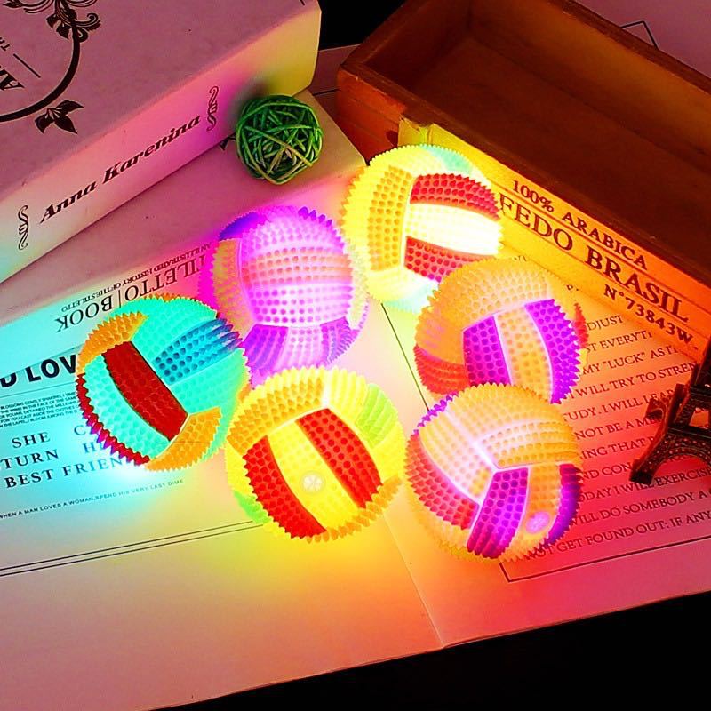 New Luminous Volleyball Elastic Ball Massage Ball Luminous Volleyball with Whistle Acanthosphere Luminous Stall Supply Wholesale New Luminous Volleyball Elastic Ball Massage Ball Luminous Volleyball with Whistle Acanthosphere Luminous Stall Supply Wholesale