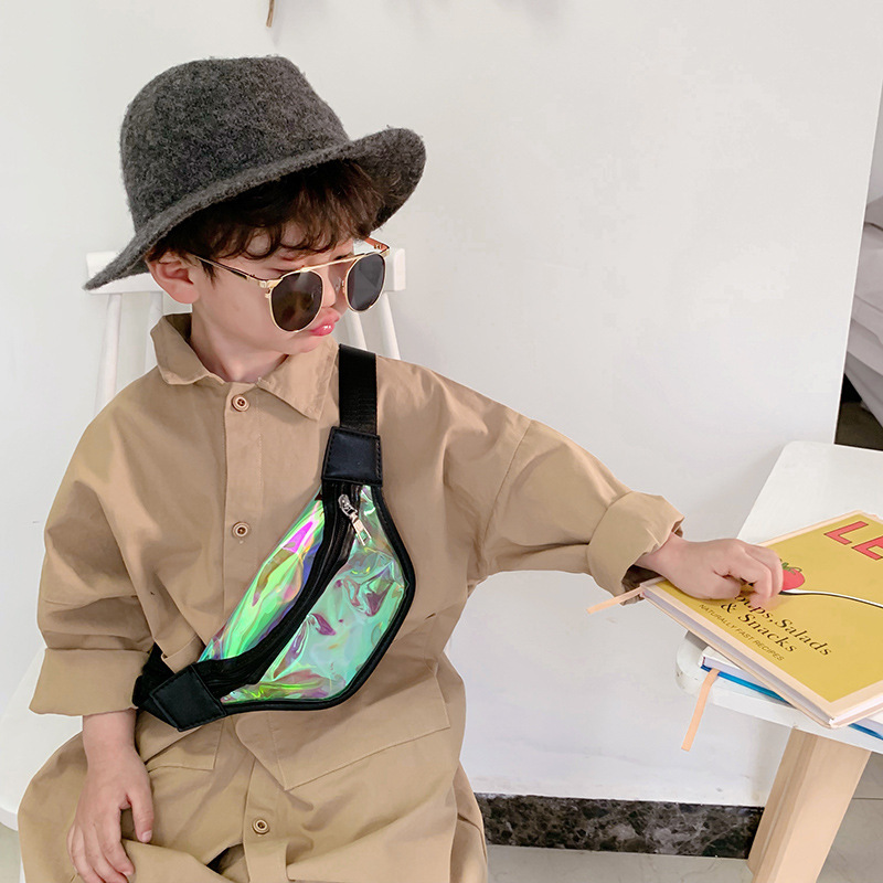 Wholesale Children&#039;s Bag Korean Laser Transparent Waist Bag for boys and girls one-shoulder cross-body Bag mini baby Bag Zero Purse