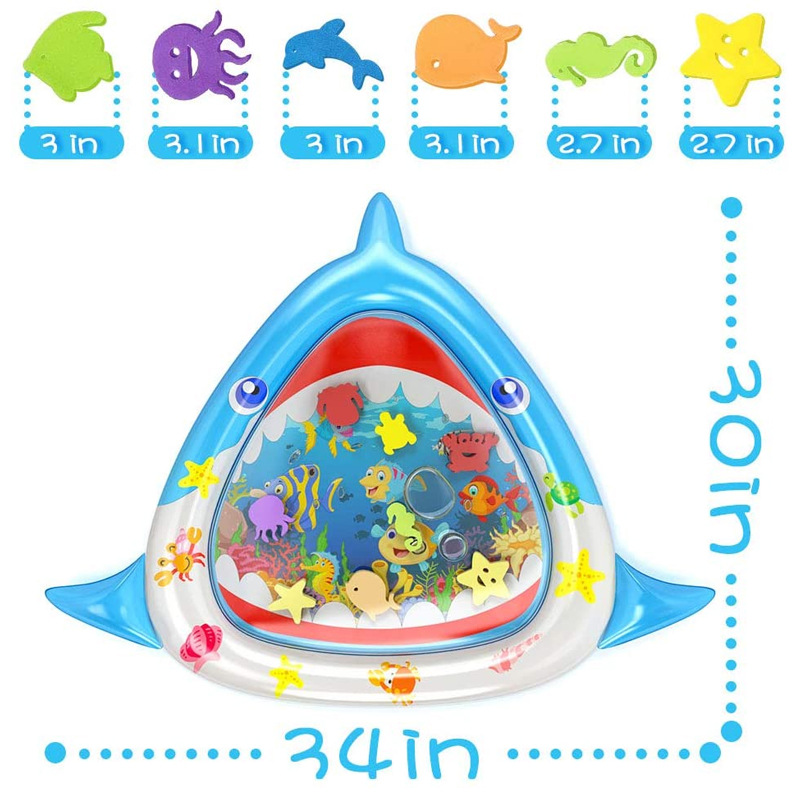 Customized PVC Inflatable Shark Racket Pad Baby Racket Water Cushion Ice Pad Splash-Proof Pad Large Size Children&#039;s Pai Pai Le Toy
