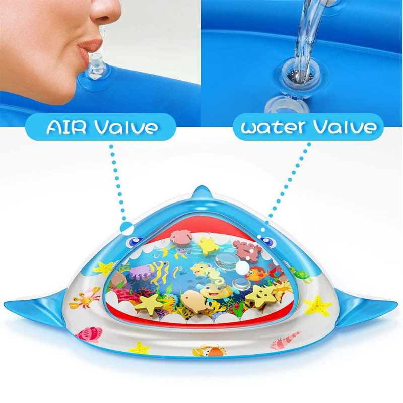 Customized PVC Inflatable Shark Racket Pad Baby Racket Water Cushion Ice Pad Splash-Proof Pad Large Size Children&#039;s Pai Pai Le Toy