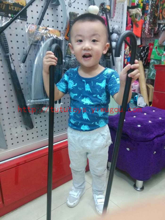 Plastic stick crutch clown toy stick stick jazz called cane crutches whistle Plastic stick crutch clown toy stick stick jazz called cane crutches whistle