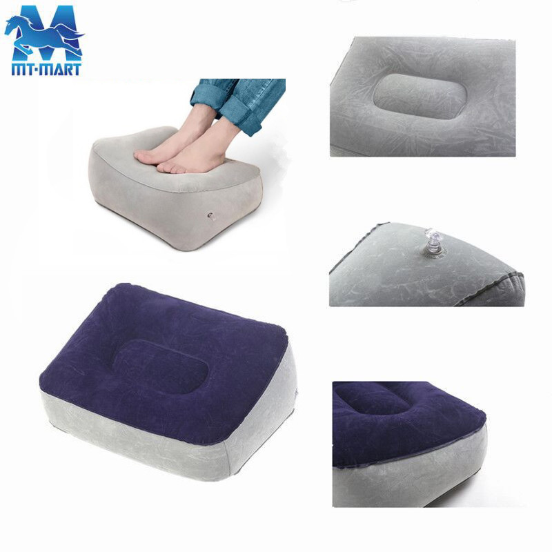 Inflatable Mattress High Pillow Flocking PVC Foot Pad Outdoor Massage outside Travel Foot Bench Car Airplane Foot Pedal