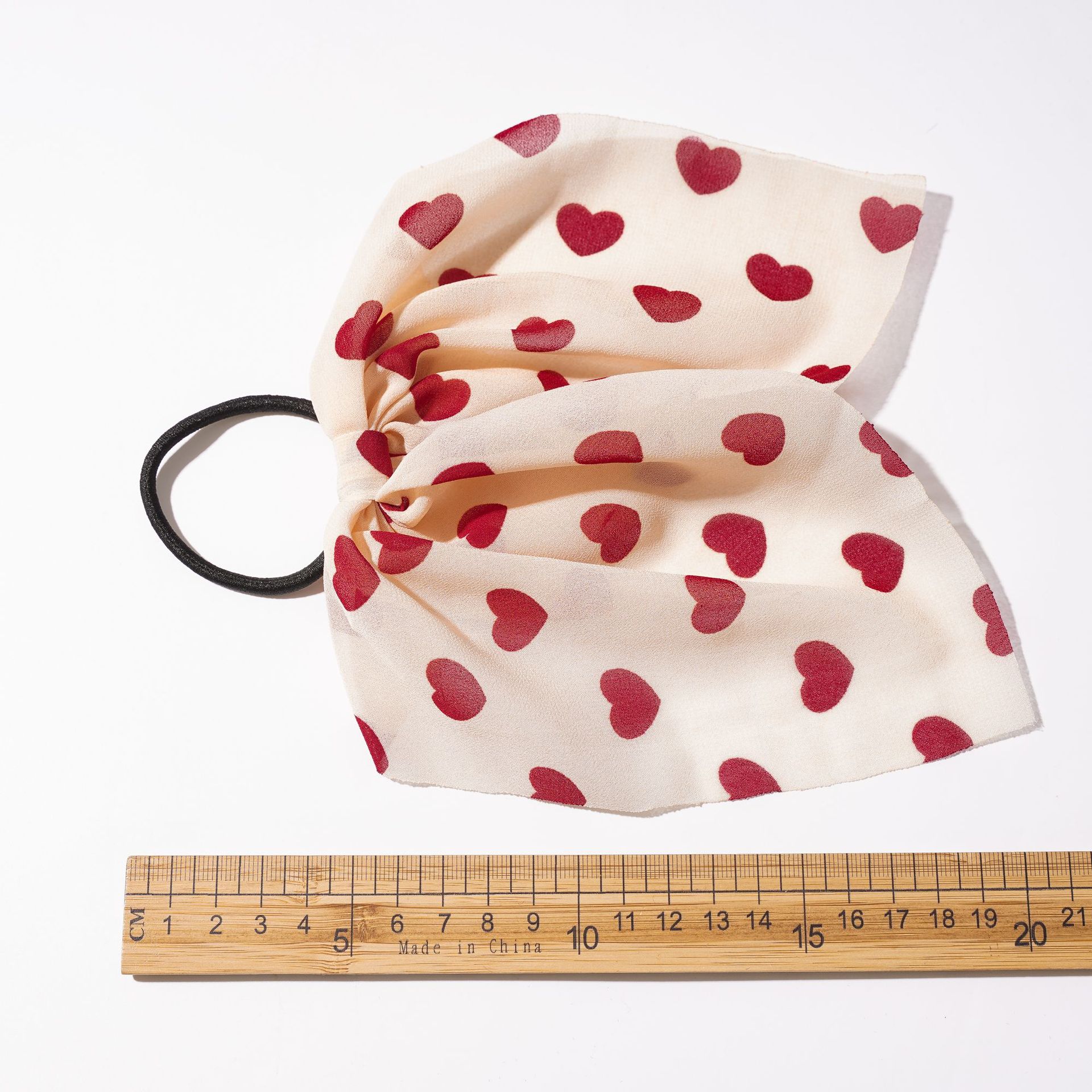 Tao 1688 Supply Headwear New Peach Heart Hair Rope Women&#039;s Thin Ins Style Elegant Hair-Binding Japanese and Korean Bag Waist Bowknot Hair Ring