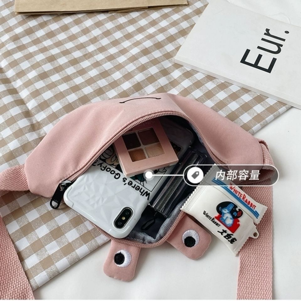 Women&#039;s Chest Bag New All-Match Shoulder Bag Smiley Face Rabbit Mouth Cartoon Cute Small Bag Crossbody Waist Bag Fashion