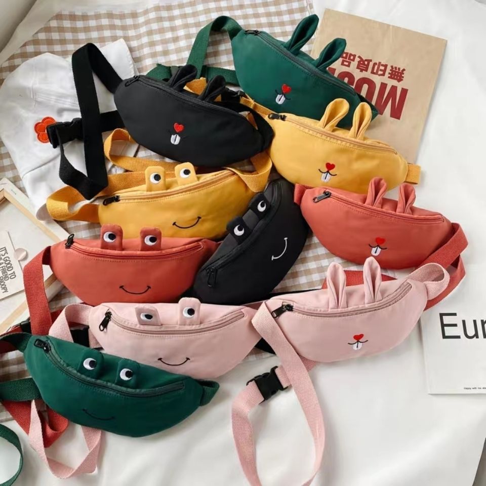 Women&#039;s Chest Bag New All-Match Shoulder Bag Smiley Face Rabbit Mouth Cartoon Cute Small Bag Crossbody Waist Bag Fashion
