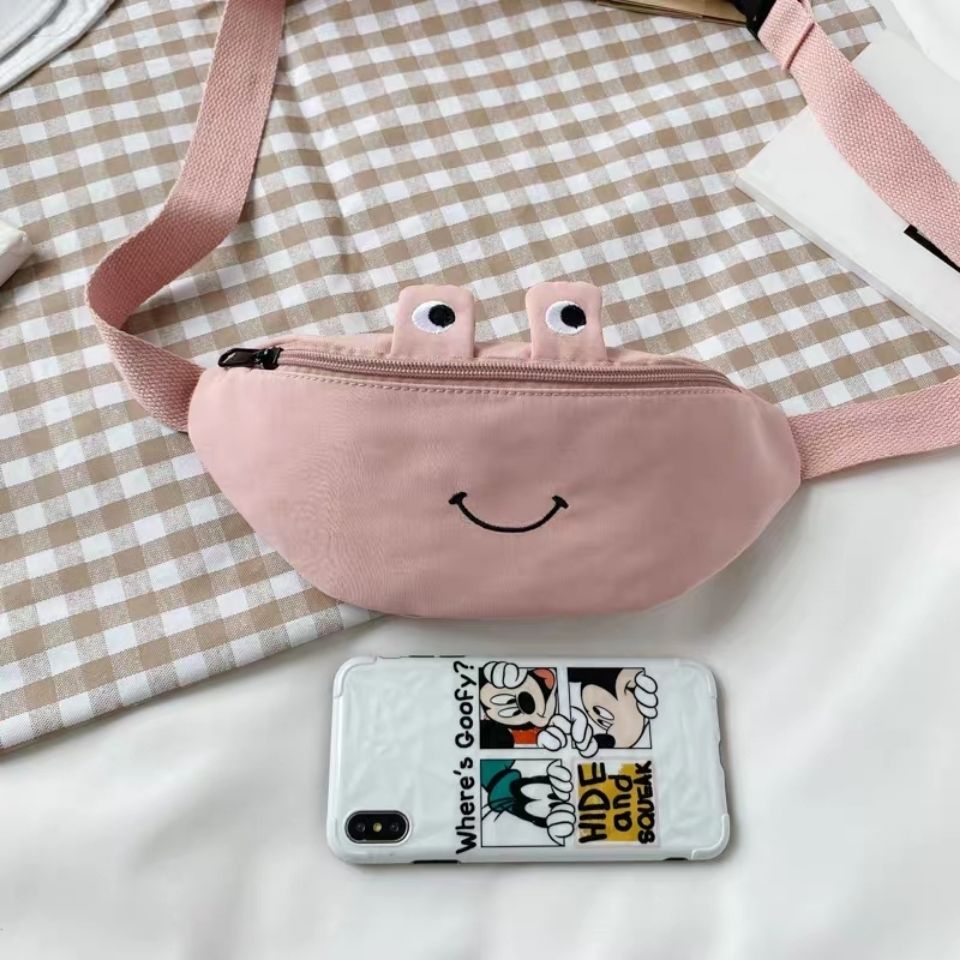 Women's Chest Bag New All-Match Shoulder Bag Smiley Face Rabbit Mouth Cartoon Cute Small Bag Crossbody Waist Bag Fashion Women's Chest Bag New All-Match Shoulder Bag Smiley Face Rabbit Mouth Cartoon Cute Small Bag Crossbody Waist Bag Fashion