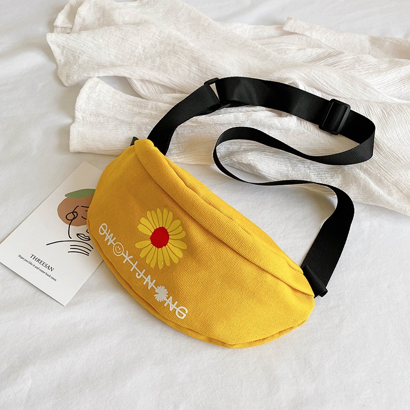 Internet Celebrity Small Canvas Bag Fashion Popular Chest Bag Women&#039;s All-Match Crossbody Waist Bag