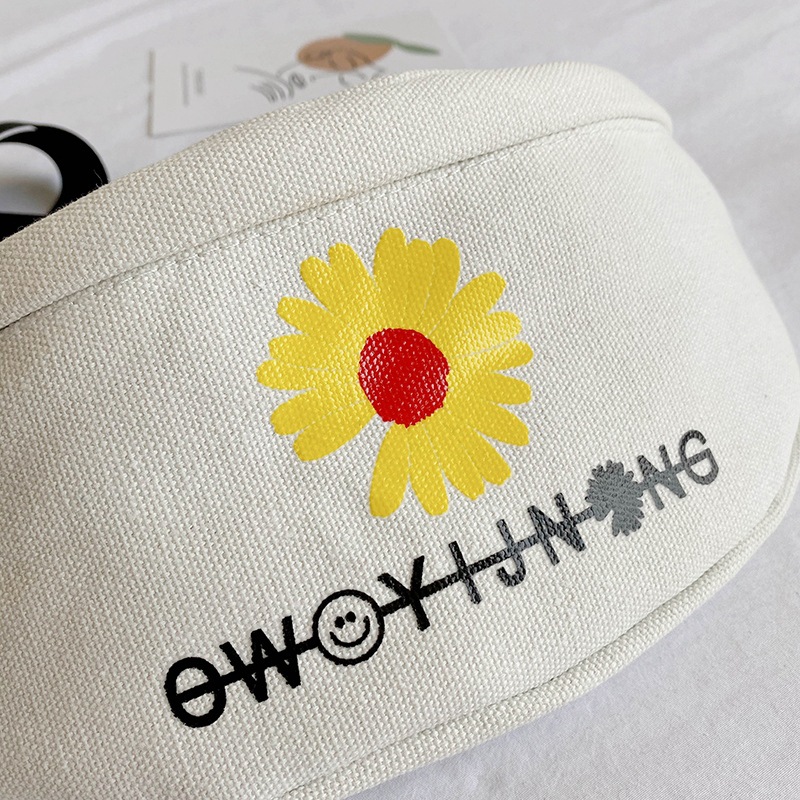 Internet Celebrity Small Canvas Bag Fashion Popular Chest Bag Women&#039;s All-Match Crossbody Waist Bag