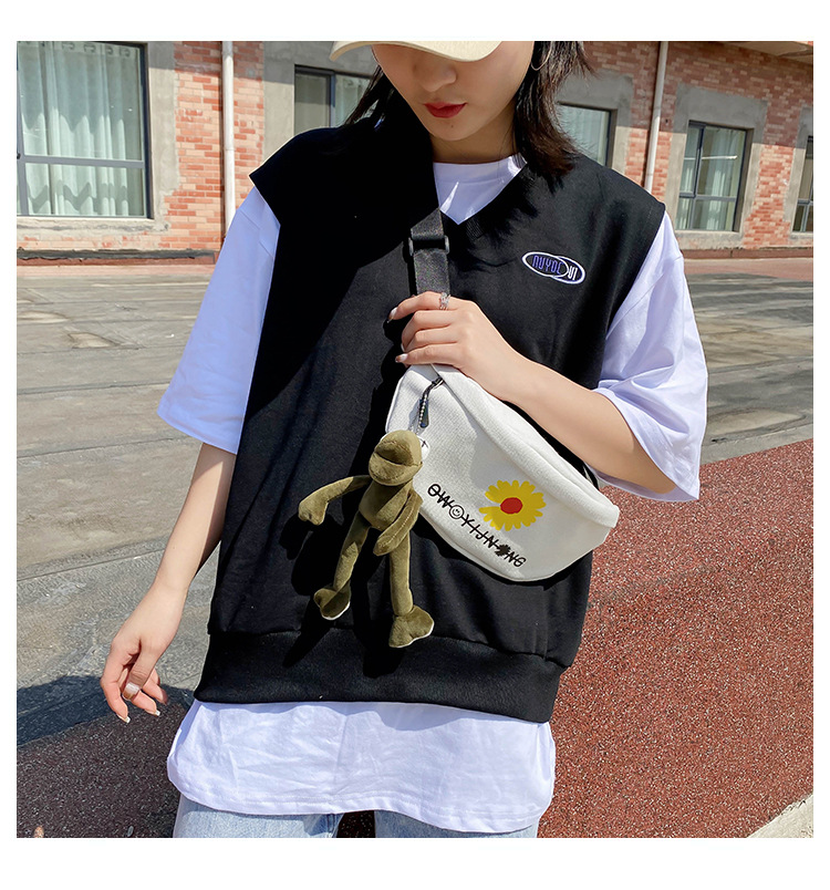 Internet Celebrity Small Canvas Bag Fashion Popular Chest Bag Women's All-Match Crossbody Waist Bag Internet Celebrity Small Canvas Bag Fashion Popular Chest Bag Women's All-Match Crossbody Waist Bag
