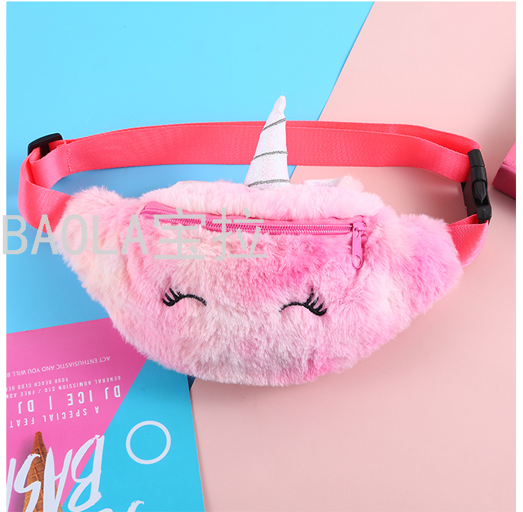 Cross-Border New Arrival Unicorn Student Portable Sports Plush Unicorn Waist Bag Kid's Messenger Bag Chest Bag Cross-Border New Arrival Unicorn Student Portable Sports Plush Unicorn Waist Bag Kid's Messenger Bag Chest Bag